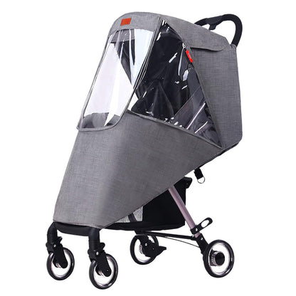 Stroller Rain Cover Universal Baby Stroller Weather Shield Waterproof Pushchair Rain Cover Protection Travel Baby Pram Rain Cover Outdoor Wind Snow Protection Weather Shield Winter Stroller Accessory