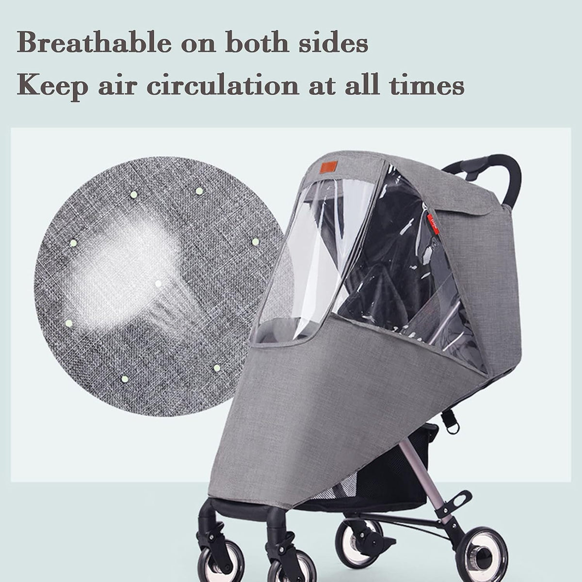 Stroller Rain Cover Universal Baby Stroller Weather Shield Waterproof Pushchair Rain Cover Protection Travel Baby Pram Rain Cover Outdoor Wind Snow Protection Weather Shield Winter Stroller Accessory