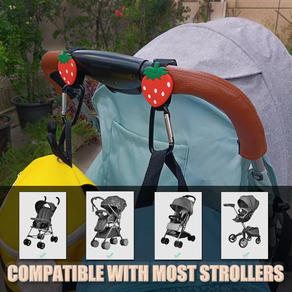 Baby Stroller Hooks for Hanging Bags and Shopping,Convenient Stroller Accessories Clips Hooks for Mommy Bags