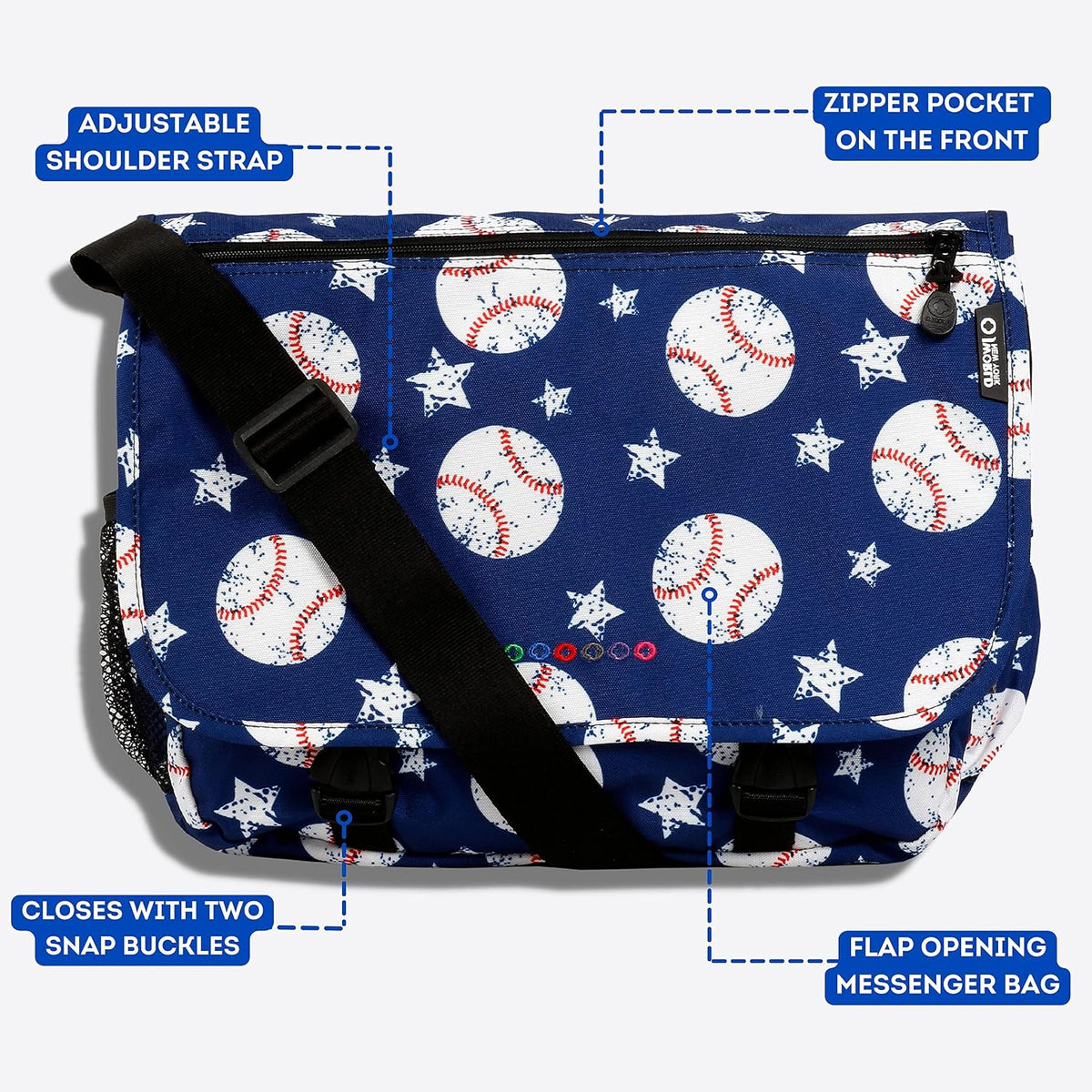 New York Terry Messenger Bag for Women Girls School Kids