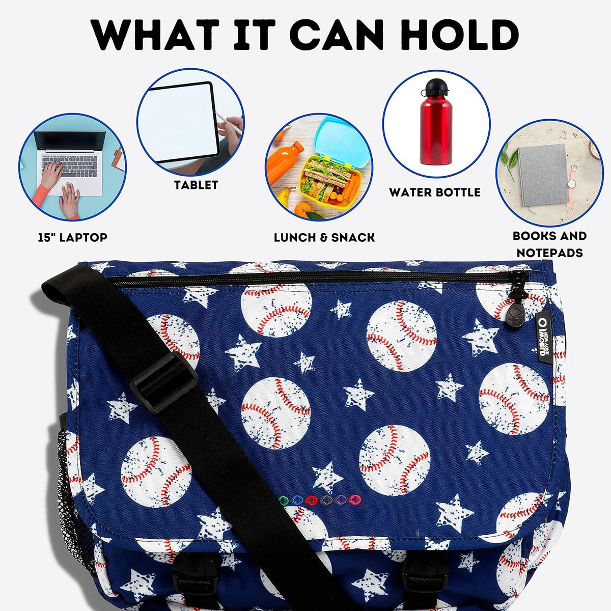 New York Terry Messenger Bag for Women Girls School Kids