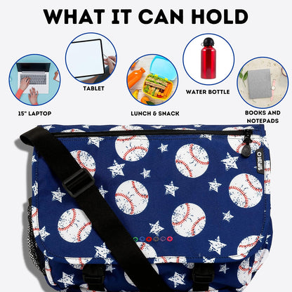 New York Terry Messenger Bag for Women Girls School Kids