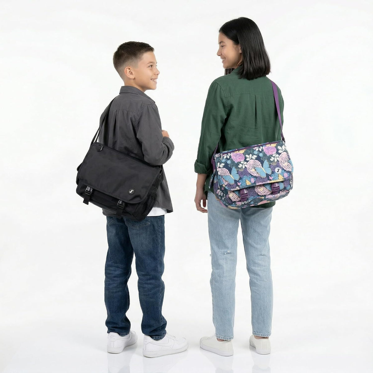 New York Terry Messenger Bag for Women Girls School Kids