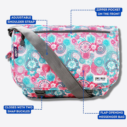 New York Terry Messenger Bag for Women Girls School Kids