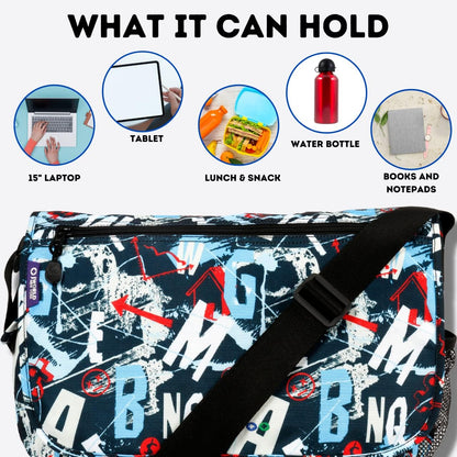 New York Terry Messenger Bag for Women Girls School Kids