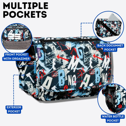 New York Terry Messenger Bag for Women Girls School Kids
