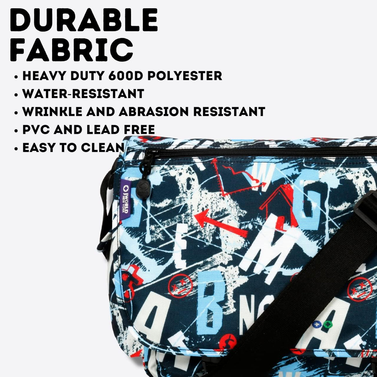 New York Terry Messenger Bag for Women Girls School Kids