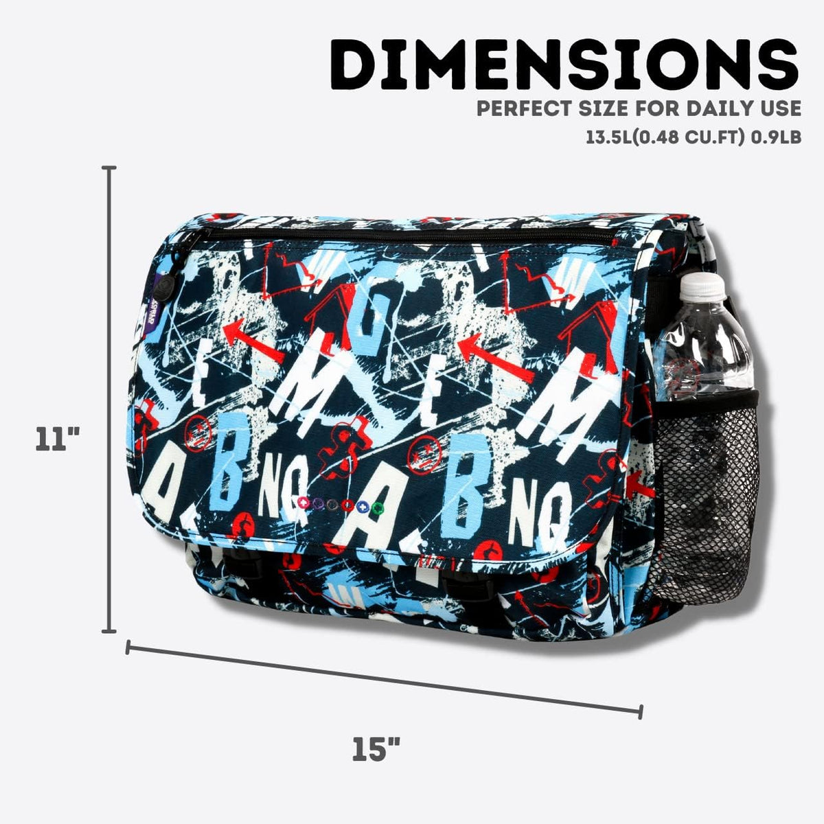 New York Terry Messenger Bag for Women Girls School Kids