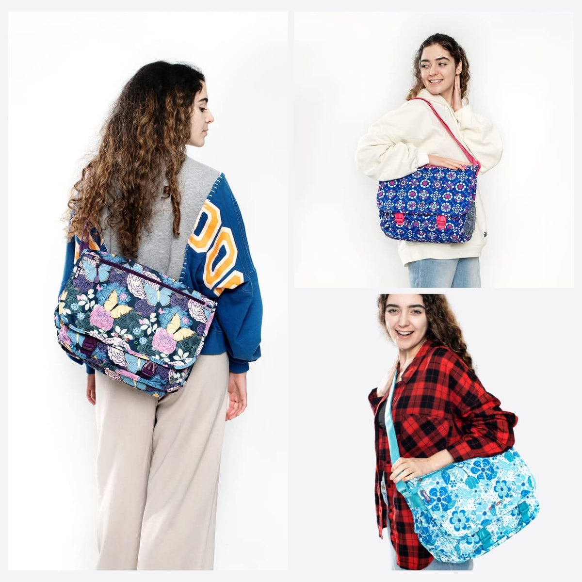 New York Terry Messenger Bag for Women Girls School Kids