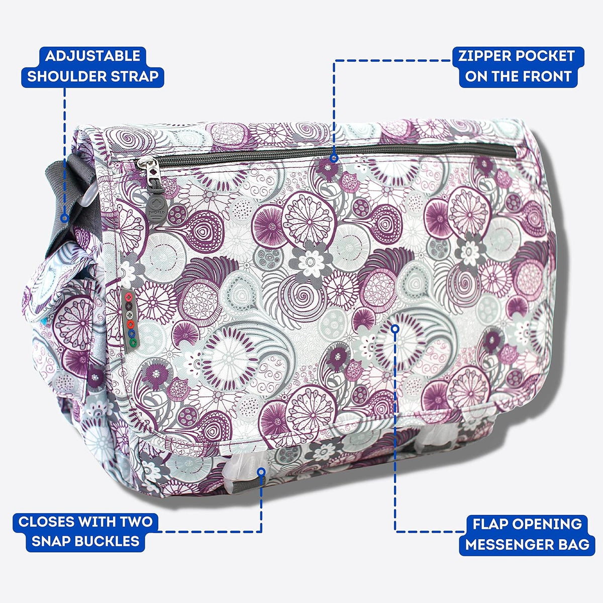 New York Terry Messenger Bag for Women Girls School Kids
