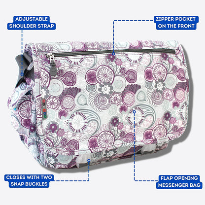 New York Terry Messenger Bag for Women Girls School Kids