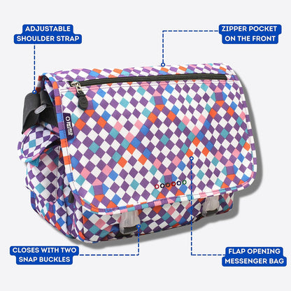 New York Terry Messenger Bag for Women Girls School Kids