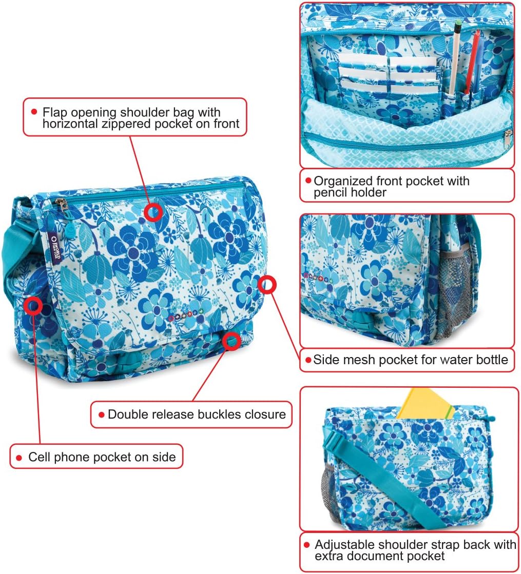 New York Terry Messenger Bag for Women Girls School Kids