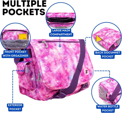 New York Terry Messenger Bag for Women Girls School Kids