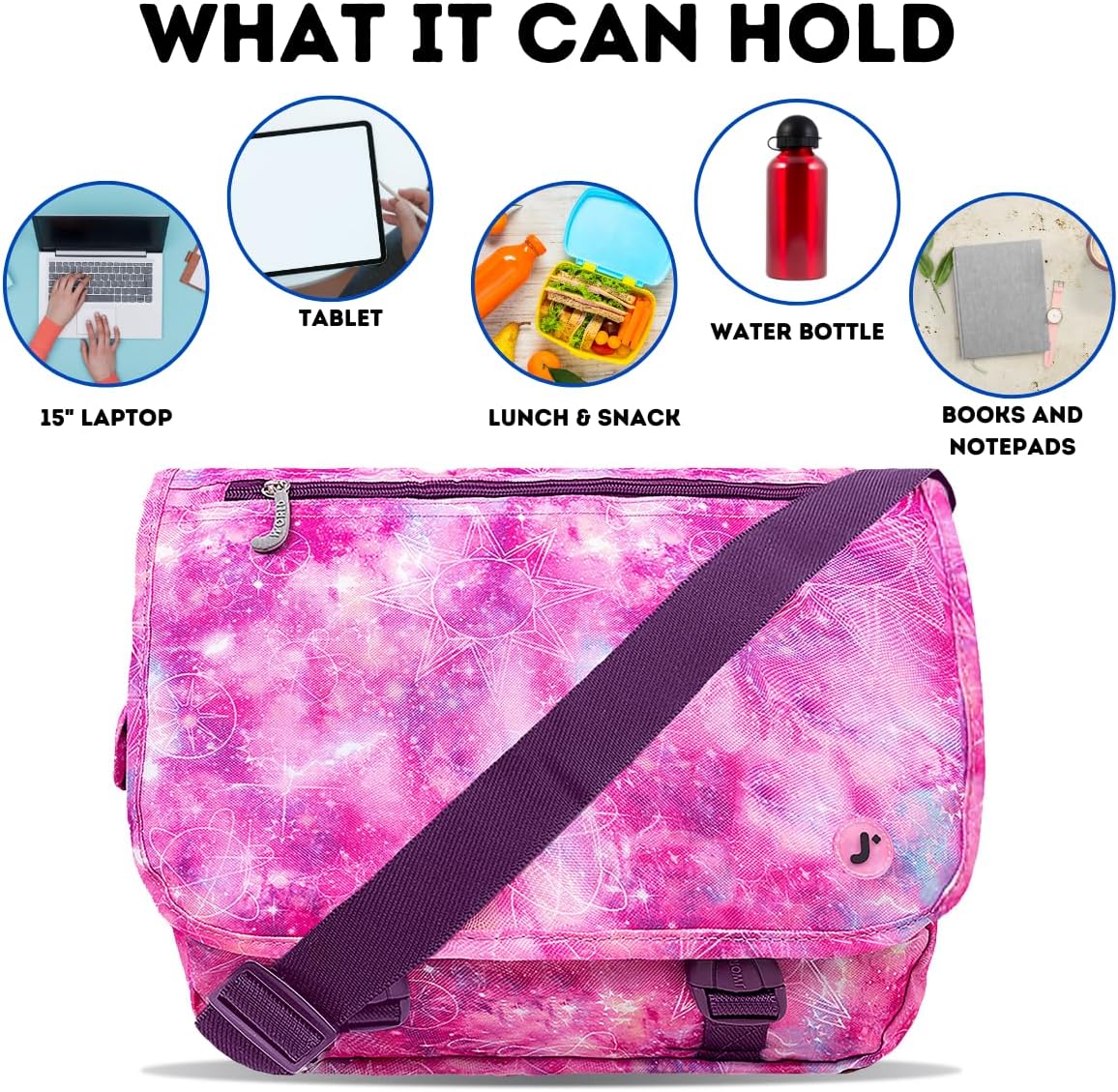 New York Terry Messenger Bag for Women Girls School Kids
