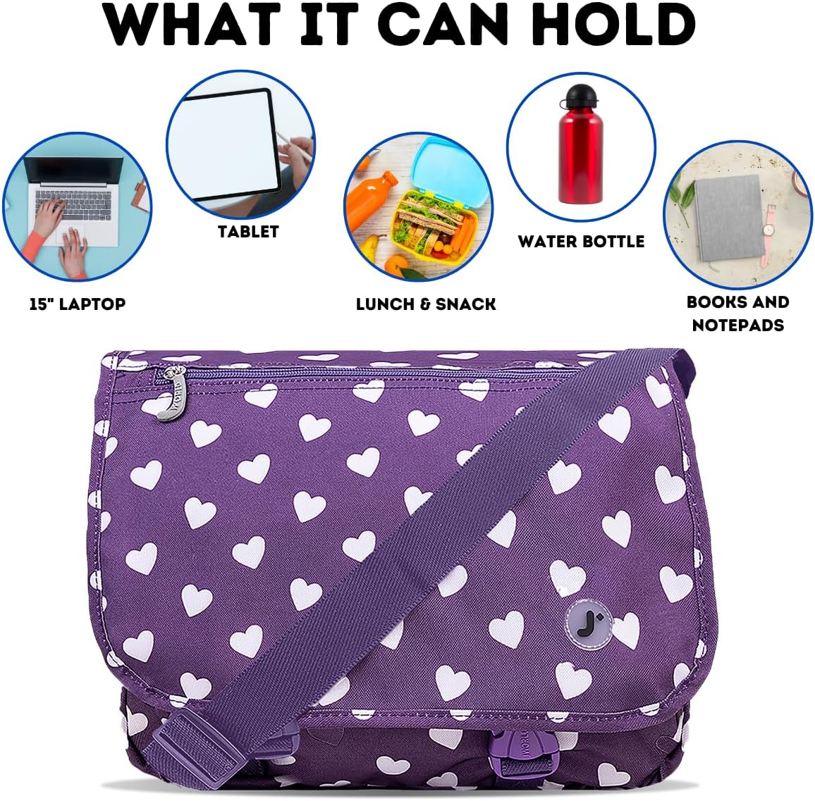 New York Terry Messenger Bag for Women Girls School Kids