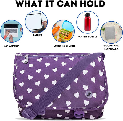 New York Terry Messenger Bag for Women Girls School Kids