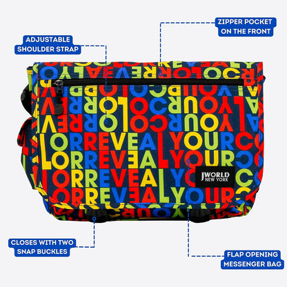 New York Terry Messenger Bag for Women Girls School Kids