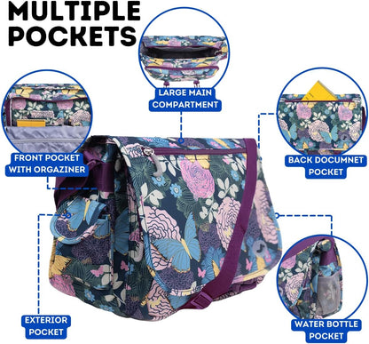 New York Terry Messenger Bag for Women Girls School Kids