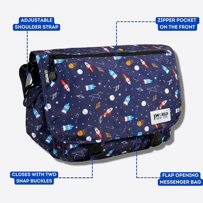 New York Terry Messenger Bag for Women Girls School Kids