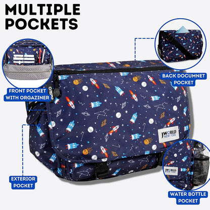 New York Terry Messenger Bag for Women Girls School Kids