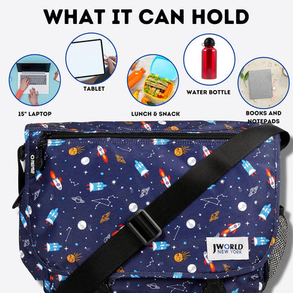 New York Terry Messenger Bag for Women Girls School Kids