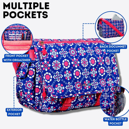 New York Terry Messenger Bag for Women Girls School Kids