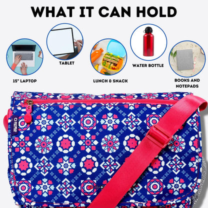 New York Terry Messenger Bag for Women Girls School Kids