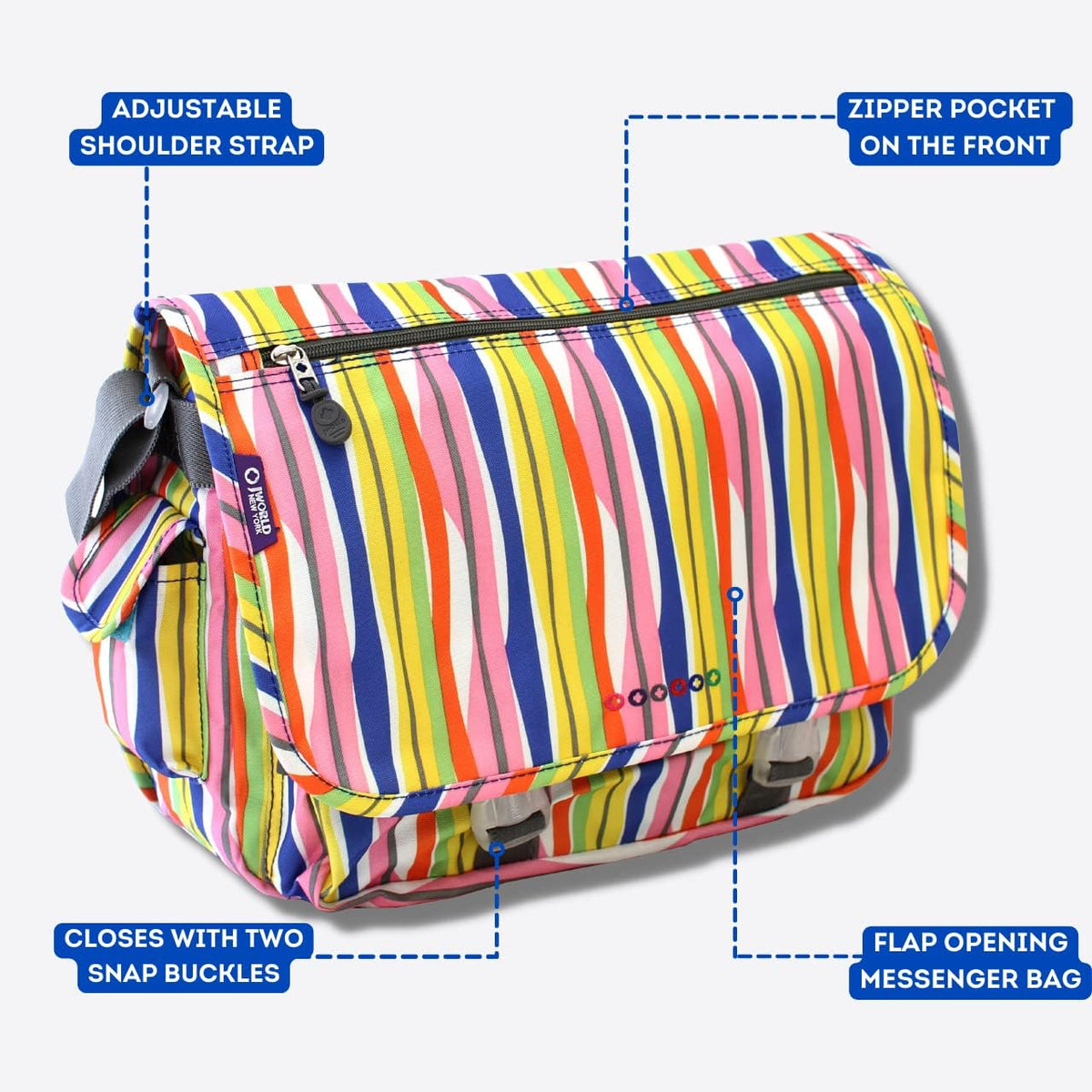 New York Terry Messenger Bag for Women Girls School Kids