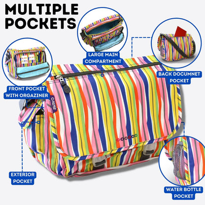New York Terry Messenger Bag for Women Girls School Kids