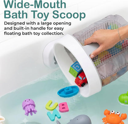 Baby Bath Toy Storage Caddy, Easy Access Mesh Storage, Kids Bath Toys Storage, Hanging Bath Toy Holder with Suction Cup, Bathtub Toy Organizer