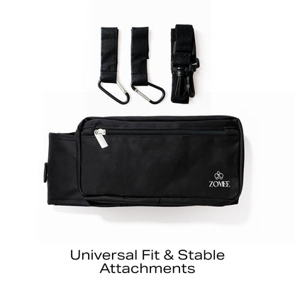 Universal Stroller Bag Organizer with Cup Holder Versatile, Portable, Phone Bag and Storage for All Outings, Fits Most Strollers, Prams and Carriages