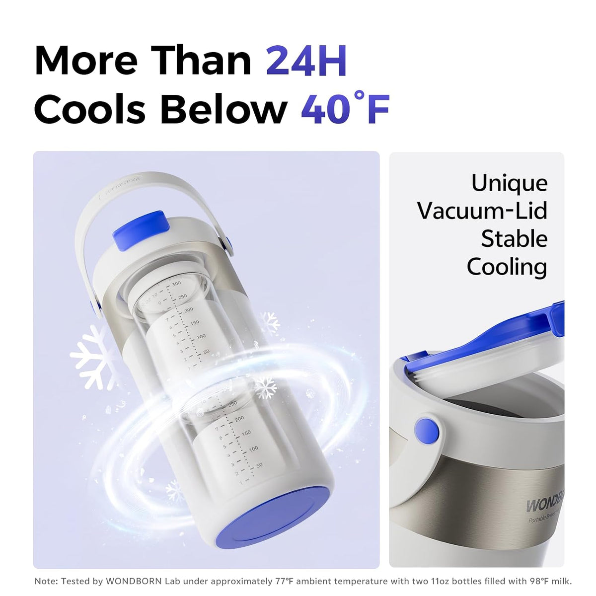 22oz Portable Breast Milk Cooler for Work & Travel, 30H+ Chill