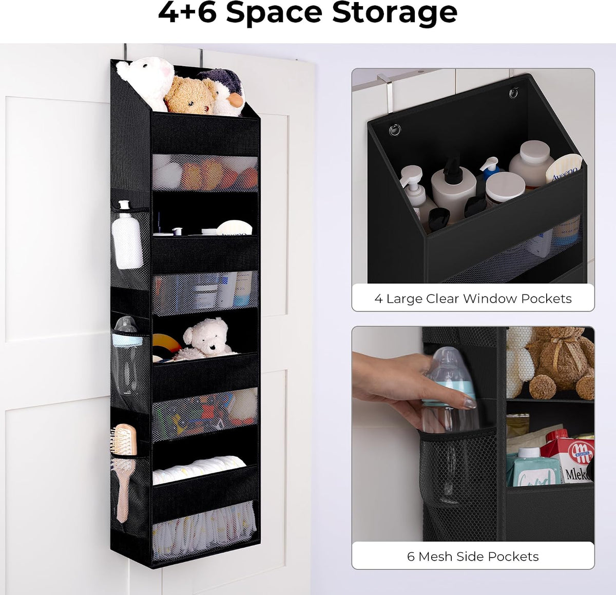 Over the Door Organizer, 4-Shelf Behind the Door Storage