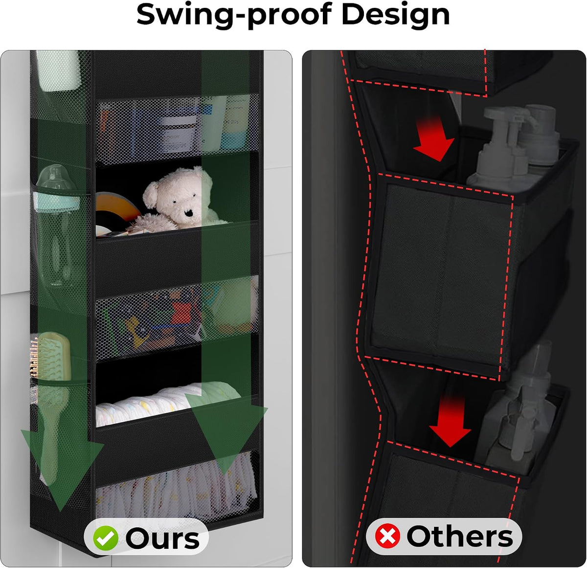 Over the Door Organizer, 4-Shelf Behind the Door Storage