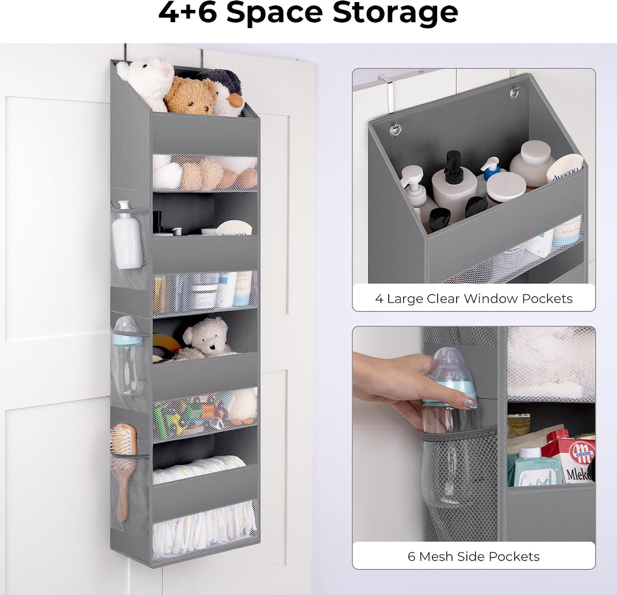 Over the Door Organizer, 4-Shelf Behind the Door Storage