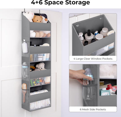 Over the Door Organizer, 4-Shelf Behind the Door Storage