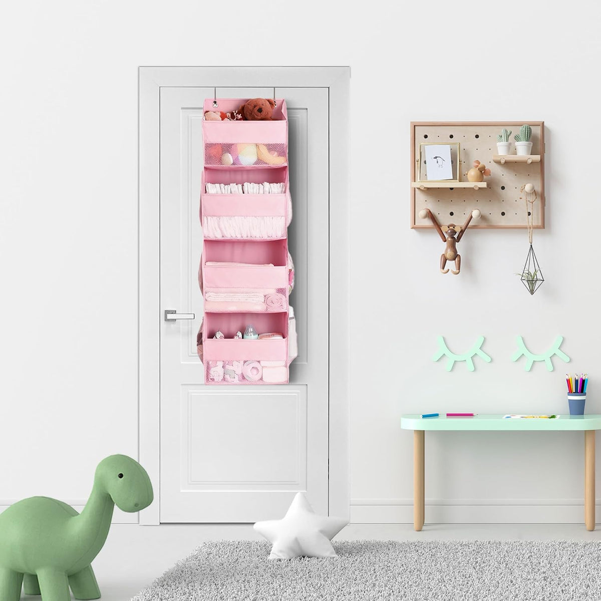 Over the Door Organizer, 4-Shelf Behind the Door Storage