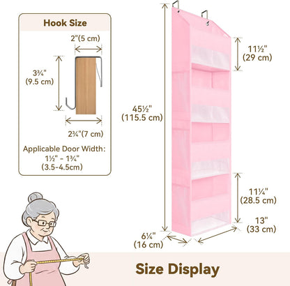Over the Door Organizer, 4-Shelf Behind the Door Storage