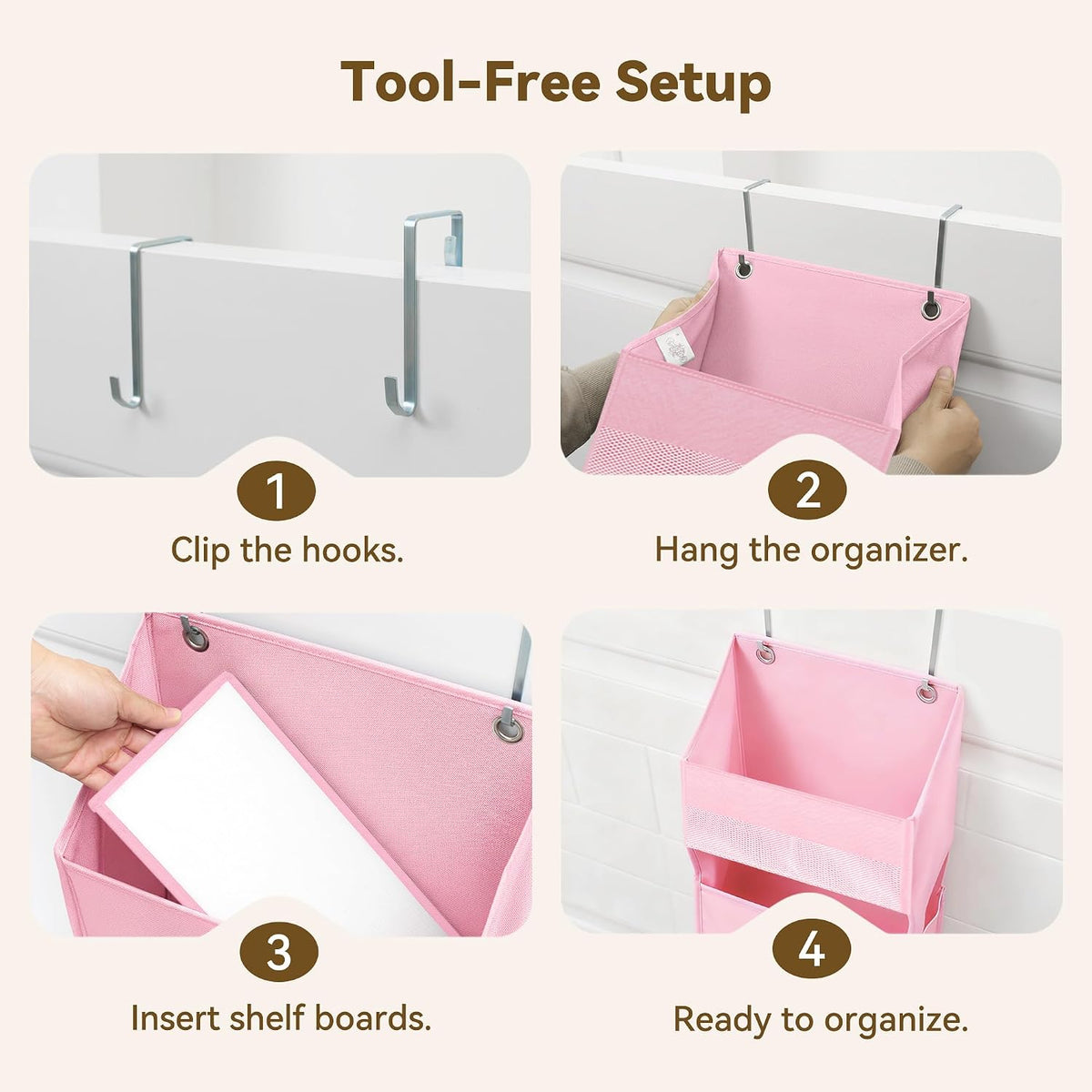 Over the Door Organizer, 4-Shelf Behind the Door Storage