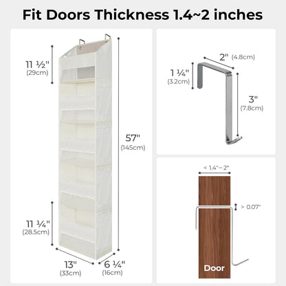 Over the Door Organizer, 4-Shelf Behind the Door Storage