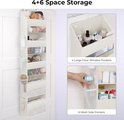 Over the Door Organizer, 4-Shelf Behind the Door Storage