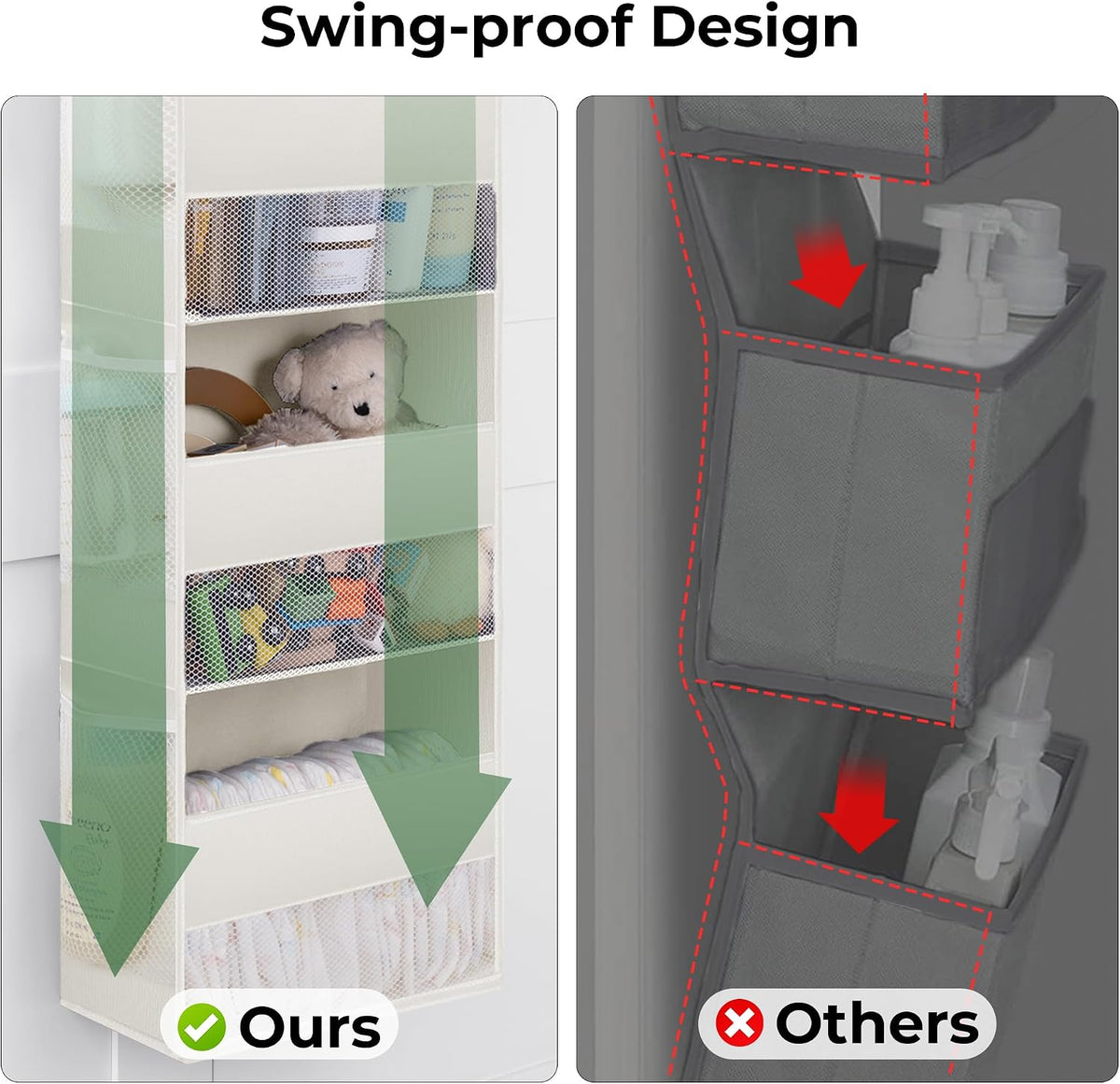 Over the Door Organizer, 4-Shelf Behind the Door Storage