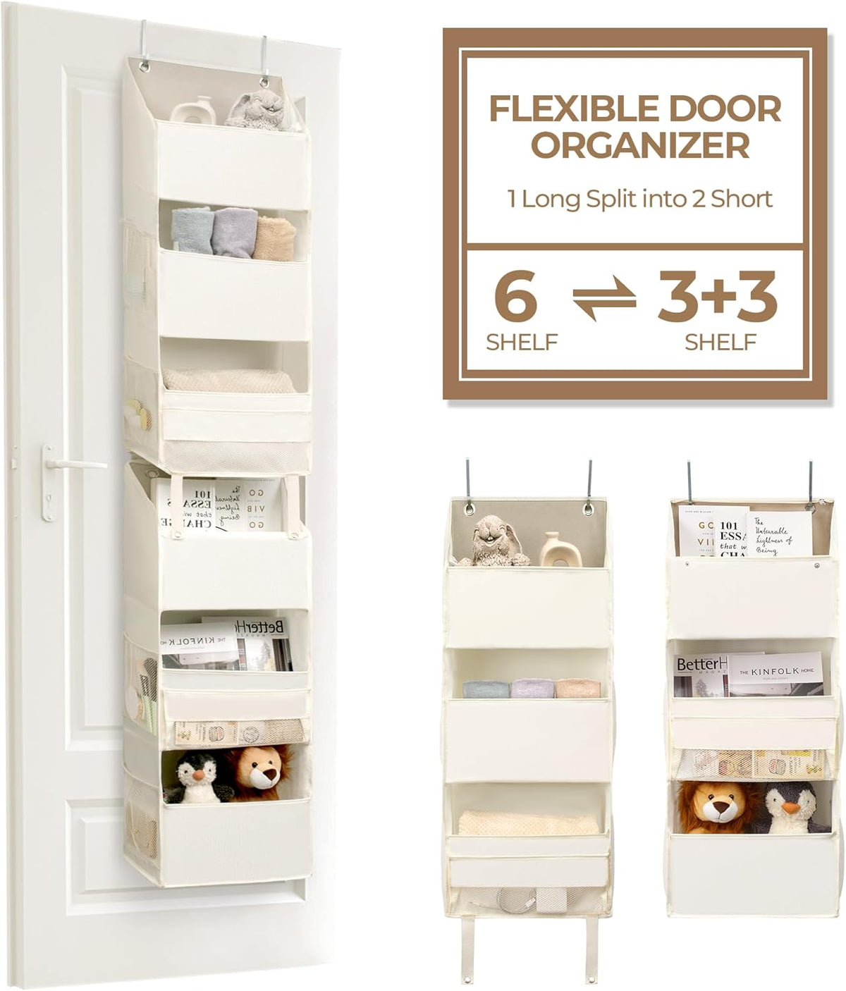 Over the Door Organizer, 4-Shelf Behind the Door Storage