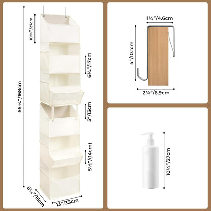 Over the Door Organizer, 4-Shelf Behind the Door Storage