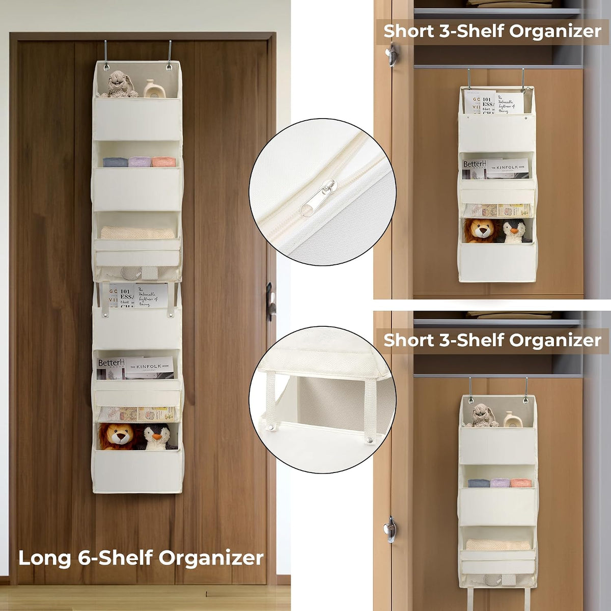 Over the Door Organizer, 4-Shelf Behind the Door Storage