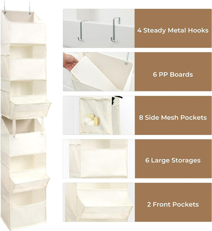 Over the Door Organizer, 4-Shelf Behind the Door Storage