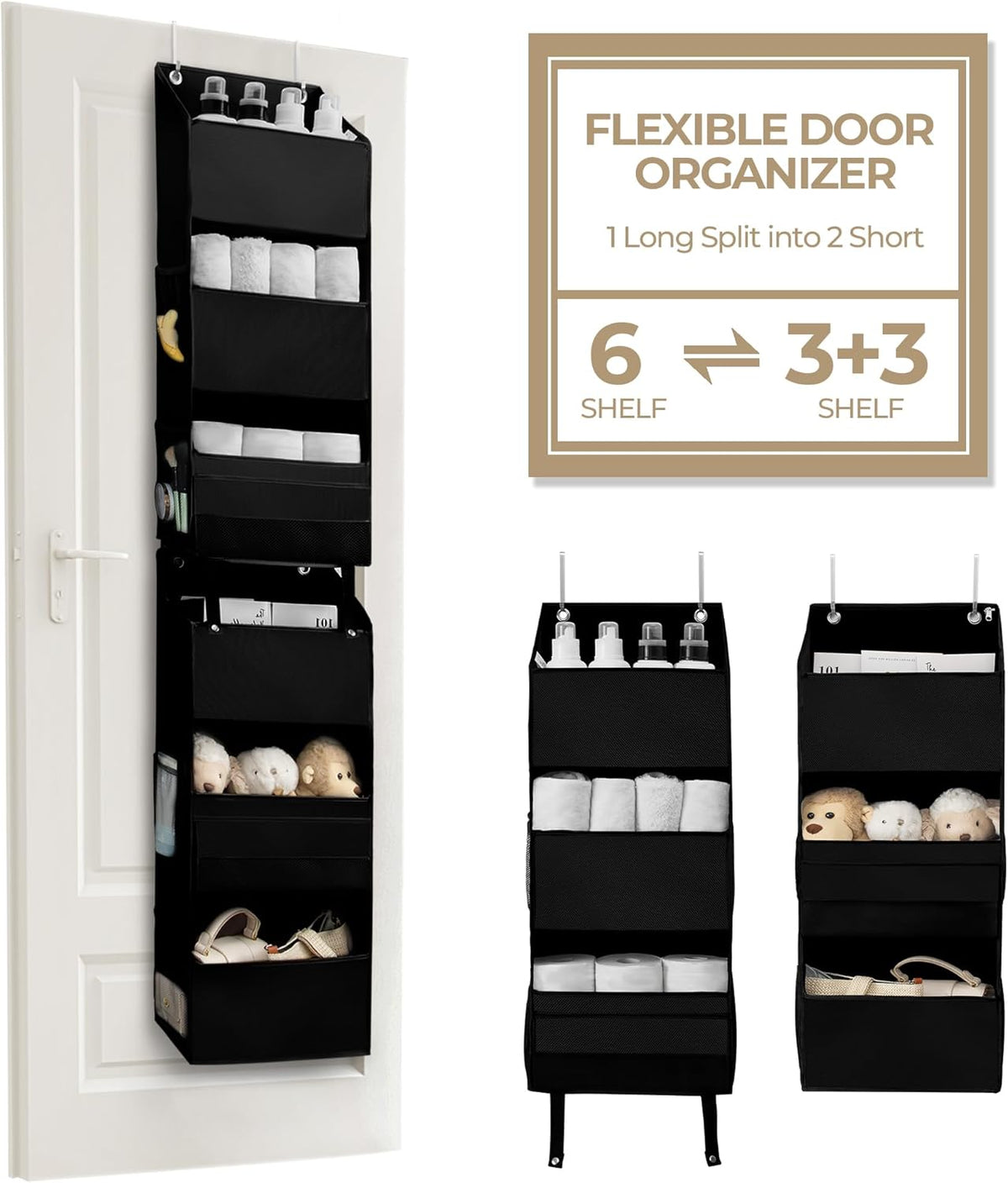 Over the Door Organizer, 4-Shelf Behind the Door Storage