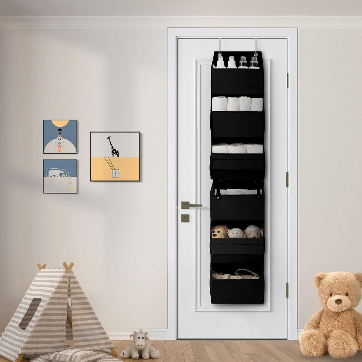 Over the Door Organizer, 4-Shelf Behind the Door Storage