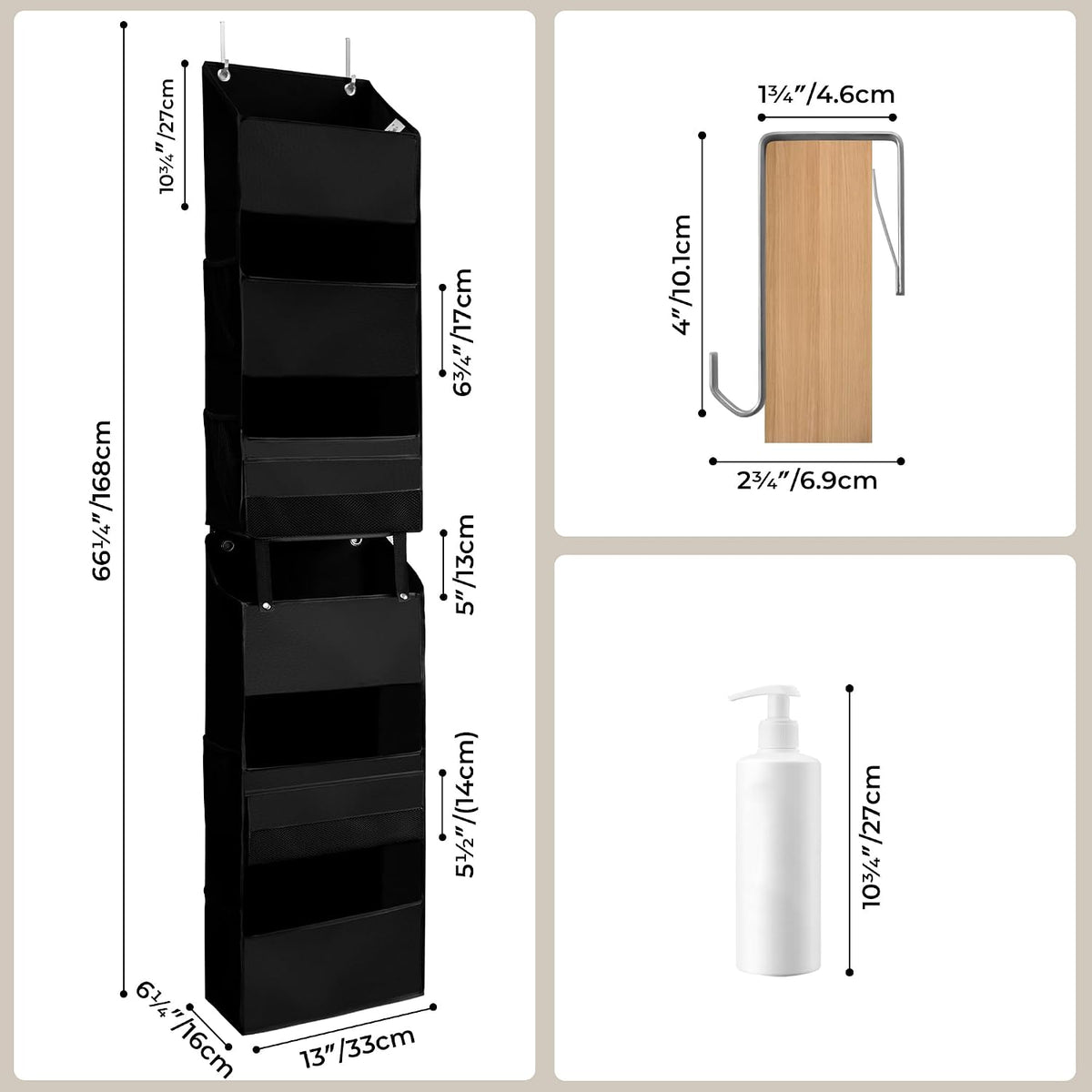Over the Door Organizer, 4-Shelf Behind the Door Storage